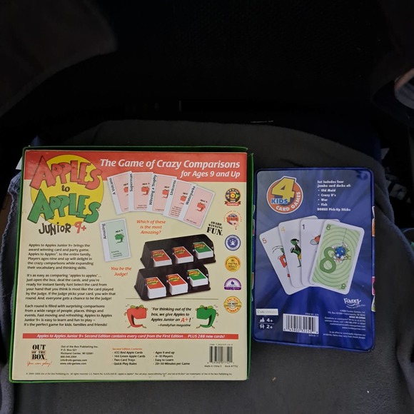 Rainy Day FUN! APPLES to APPLES JR & Tin with Card Games - Picture 3 of 6